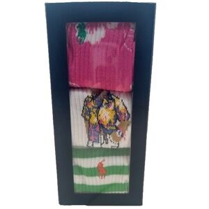 Polo Ralph Lauren Men's Beach Bear Cotton Blend Socks NIB - 3 Pack
